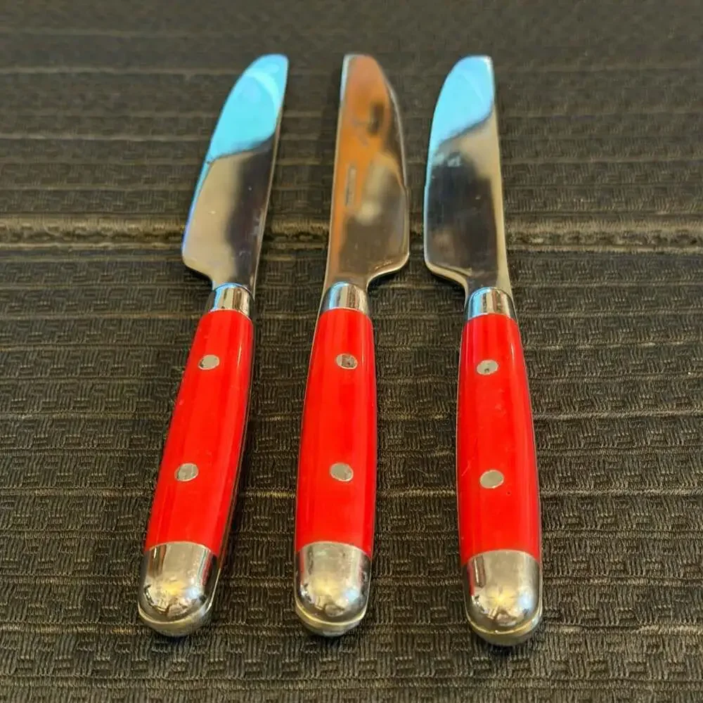 Cambridge Silver Jubilee-Red Stainless Steel Plastic Handle Knives Set of 3